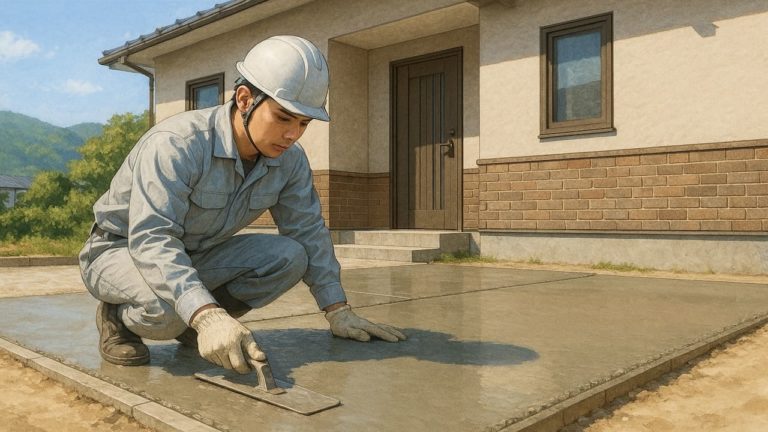 生駒市の外構や庭に土間コンクリートを施工した画像