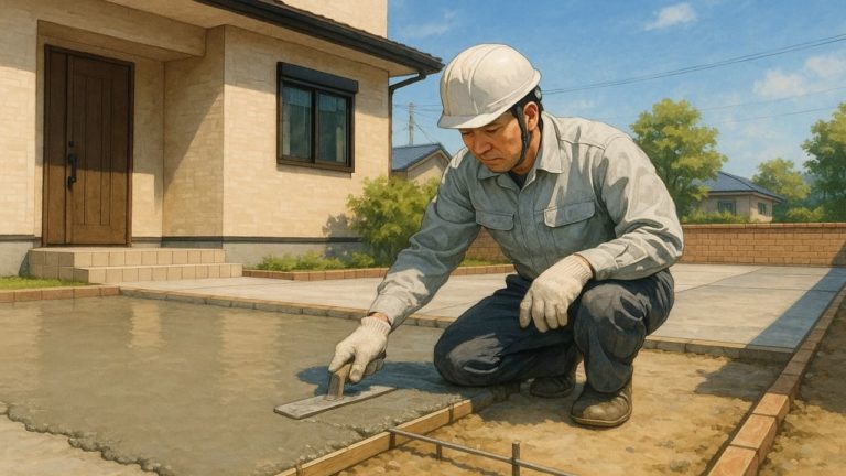 稲沢市の外構や庭に土間コンクリートを施工した画像