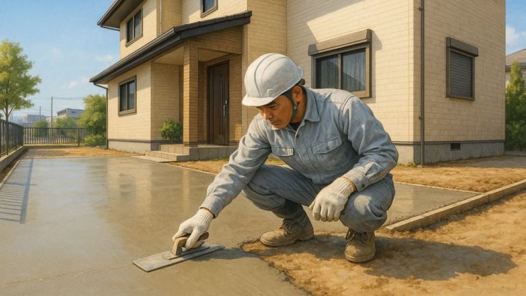 入間市の外構や庭に土間コンクリートを施工した画像