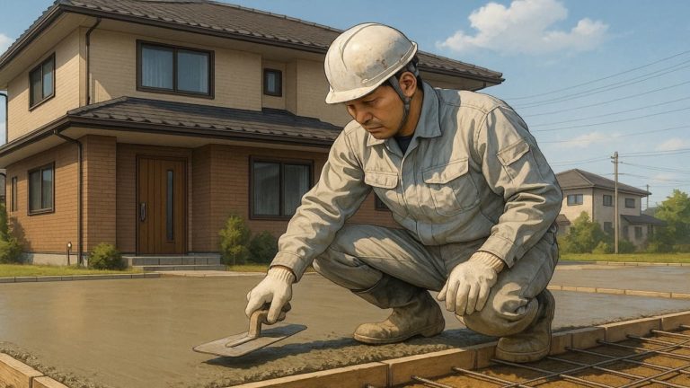 伊勢崎市の外構や庭に土間コンクリートを施工した画像