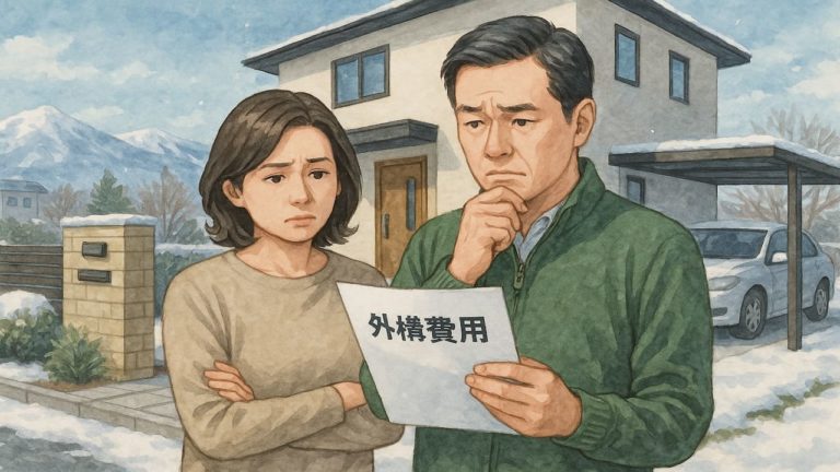 石狩市の外構費用に悩む夫婦