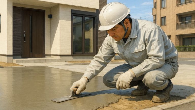 板橋区の外構や庭に土間コンクリートを施工した画像