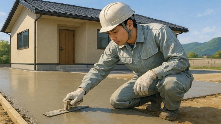 香川県の外構や庭に土間コンクリートを施工した画像