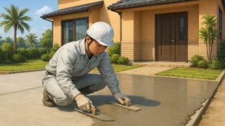 鹿児島県の外構や庭に土間コンクリートを施工した画像