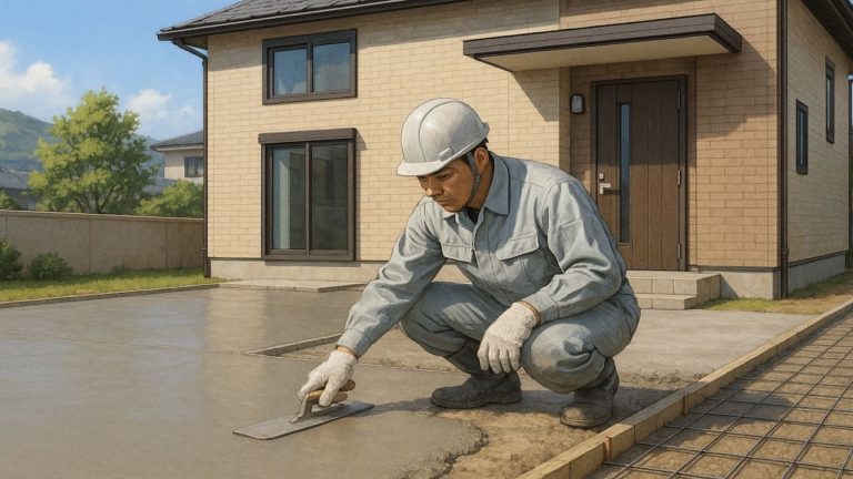 各務原市の外構や庭に土間コンクリートを施工した画像