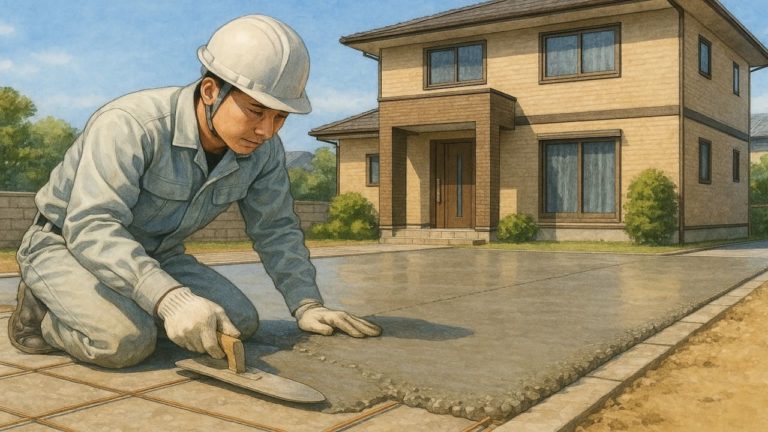 加古川市の外構や庭に土間コンクリートを施工した画像