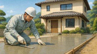 鎌倉市の外構や庭に土間コンクリートを施工した画像