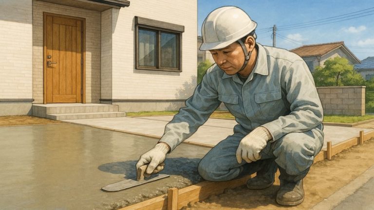 春日部市の外構や庭に土間コンクリートを施工した画像