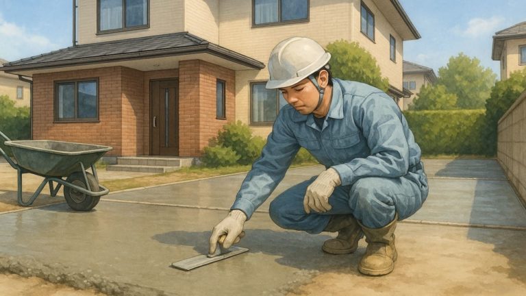 岸和田市の外構や庭に土間コンクリートを施工した画像