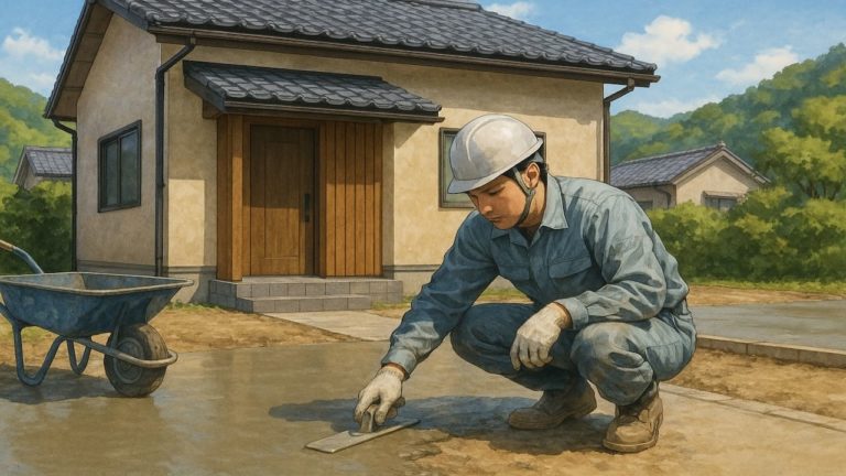 高知県の外構や庭に土間コンクリートを施工した画像