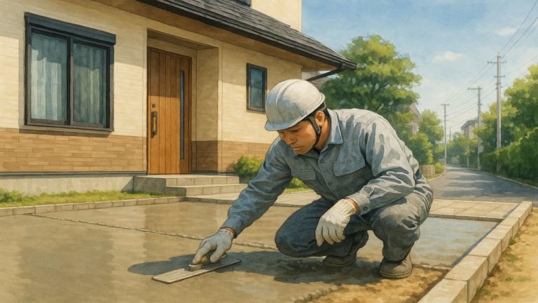 小平市の外構や庭に土間コンクリートを施工した画像