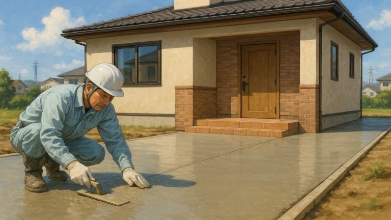 小牧市の外構や庭に土間コンクリートを施工した画像