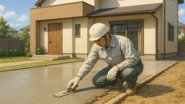 久喜市の外構や庭に土間コンクリートを施工した画像