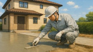 熊本県の外構や庭に土間コンクリートを施工した画像