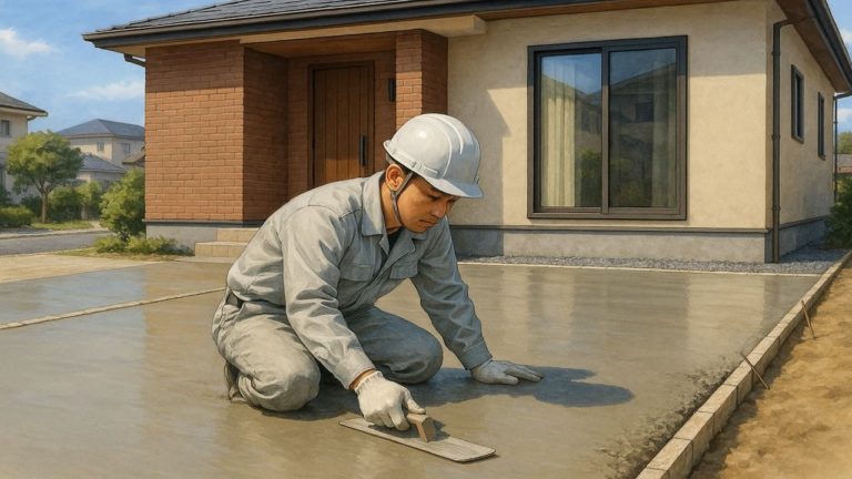 久留米市の外構や庭に土間コンクリートを施工した画像