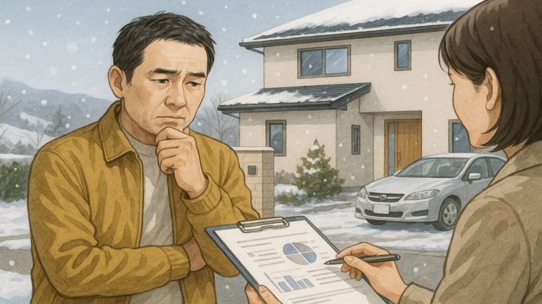 釧路市の外構費用に悩む男性