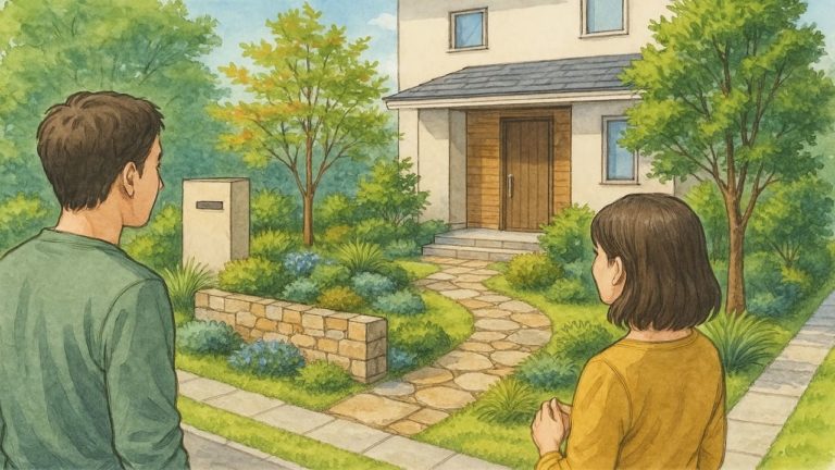 外構のランドスケープデザインを考える夫婦