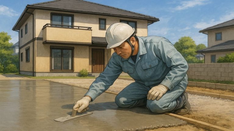 町田市の外構や庭に土間コンクリートを施工した画像