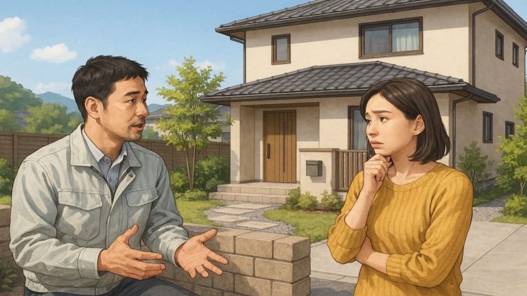 松阪市の外構費用に悩む女性