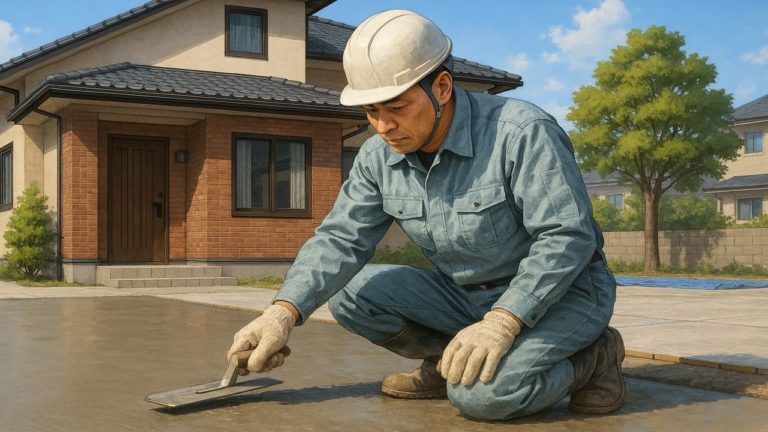 宮城県の外構や庭に土間コンクリートを施工した画像