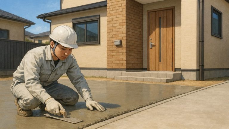 守口市の外構や庭に土間コンクリートを施工した画像