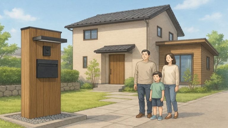 機能門柱を外構に設置した画像