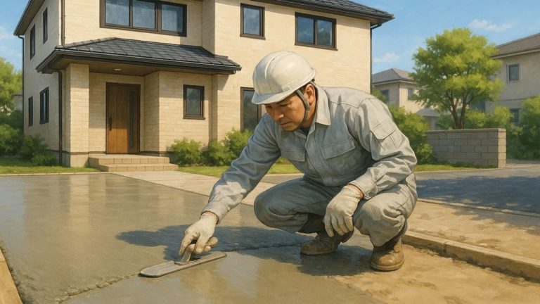 武蔵野市の外構や庭に土間コンクリートを施工した画像