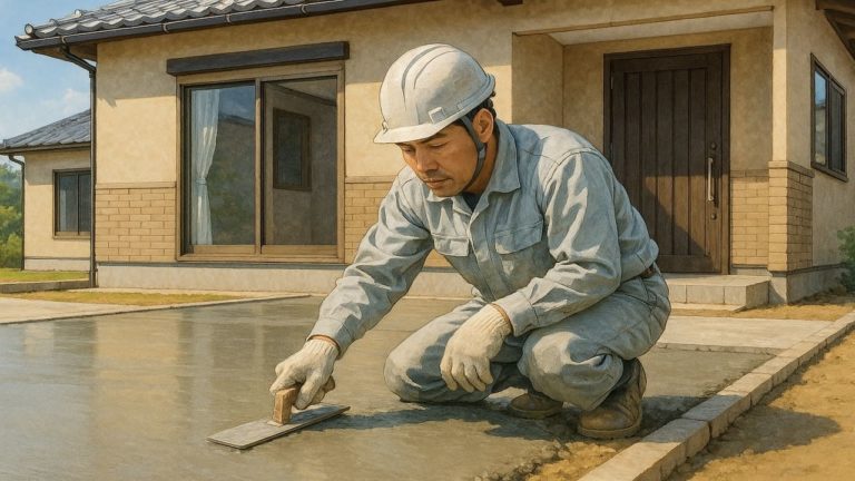 長浜市の外構や庭に土間コンクリートを施工した画像