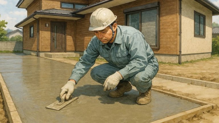 長岡市の外構や庭に土間コンクリートを施工した画像