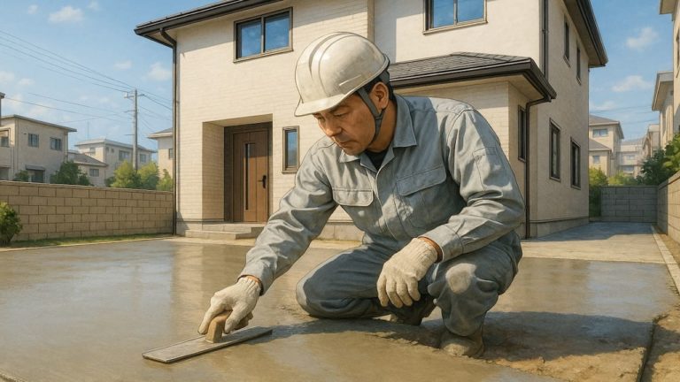 練馬区の外構や庭に土間コンクリートを施工した画像