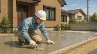 寝屋川市の外構や庭に土間コンクリートを施工した画像