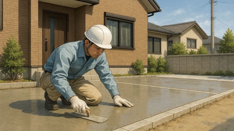 寝屋川市の外構や庭に土間コンクリートを施工した画像