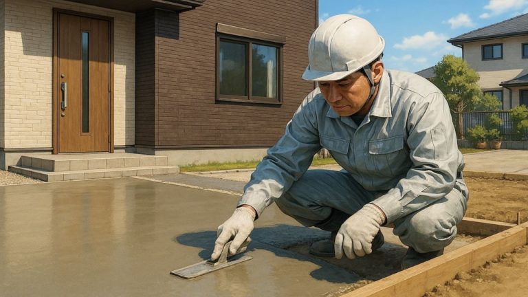 新座市の外構や庭に土間コンクリートを施工した画像