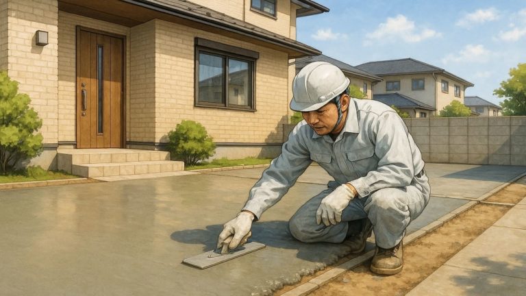 日進市の外構や庭に土間コンクリートを施工した画像