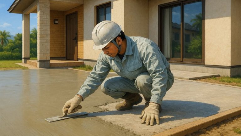 延岡市の外構や庭に土間コンクリートを施工した画像