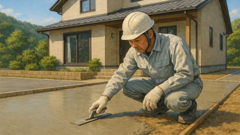 青梅市の外構や庭に土間コンクリートを施工した画像