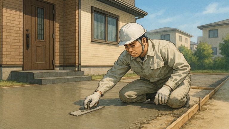 大阪府の外構や庭に土間コンクリートを施工した画像