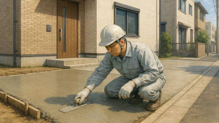 大田区の外構や庭に土間コンクリートを施工した画像