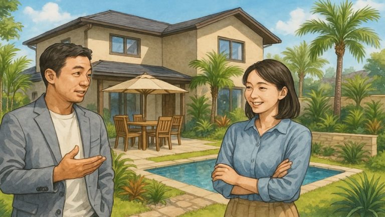 リゾートガーデンを計画する夫婦