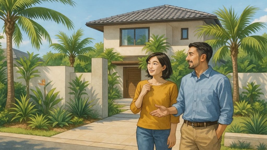 リゾート風の外構にしたい夫婦