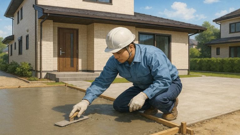 佐賀県の外構や庭に土間コンクリートを施工した画像