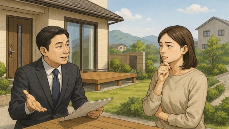 西条市の外構費用に悩む女性