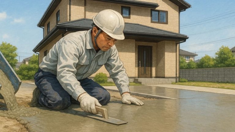 坂戸市の外構や庭に土間コンクリートを施工した画像