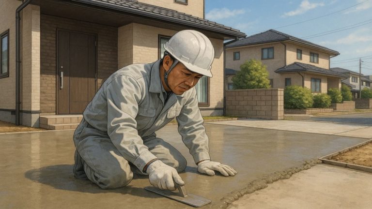 堺市の外構や庭に土間コンクリートを施工した画像