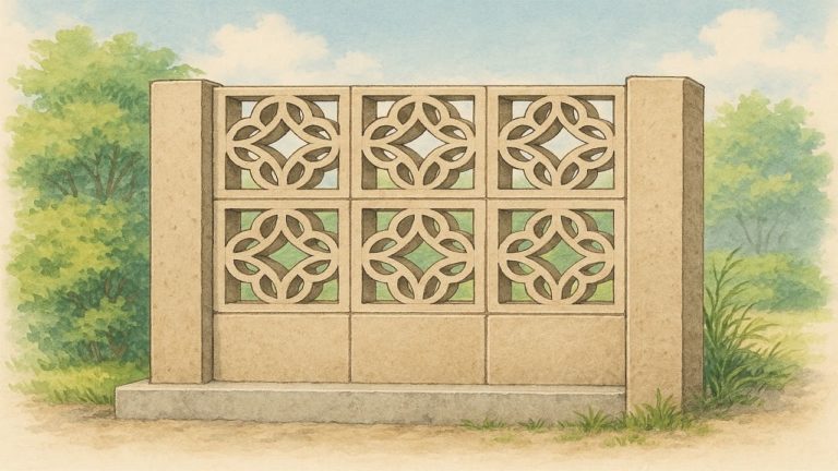 スクリーンブロックの塀の画像