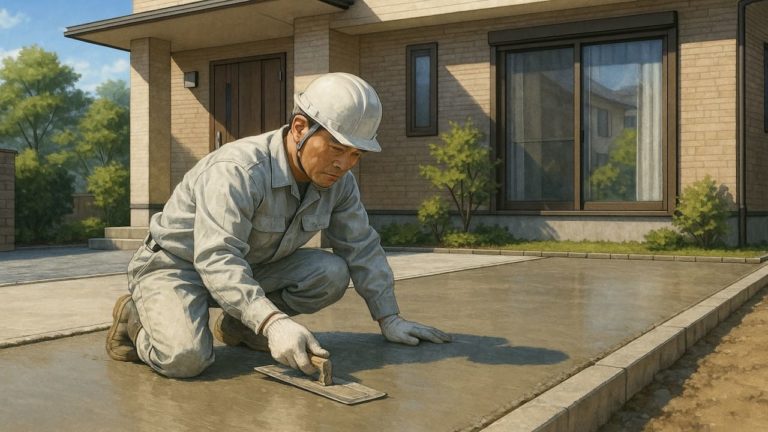 仙台市の外構や庭に土間コンクリートを施工した画像