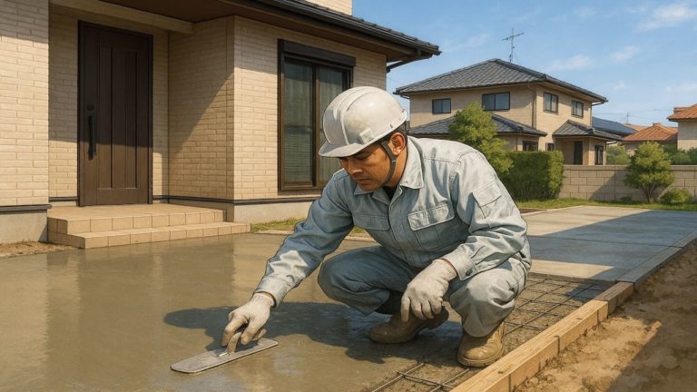 瀬戸市の外構や庭に土間コンクリートを施工した画像