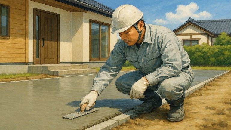 滋賀県の外構や庭に土間コンクリートを施工した画像