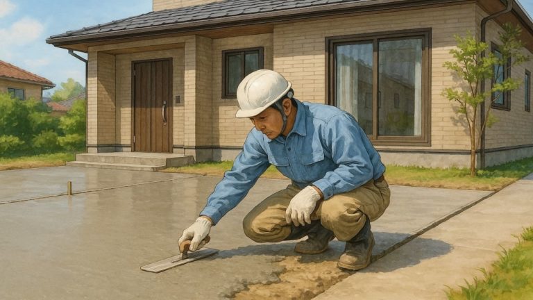 島田市の外構や庭に土間コンクリートを施工した画像