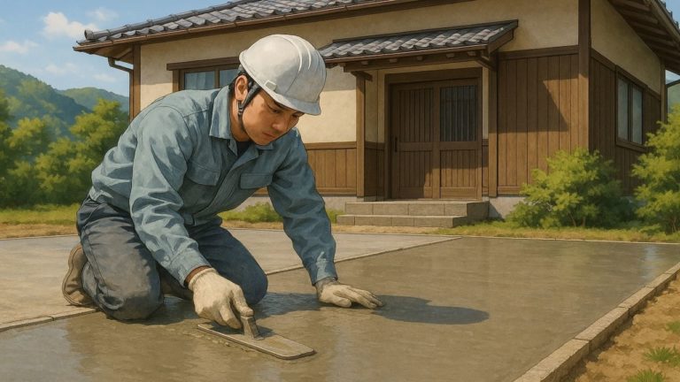 島根県の外構や庭に土間コンクリートを施工した画像